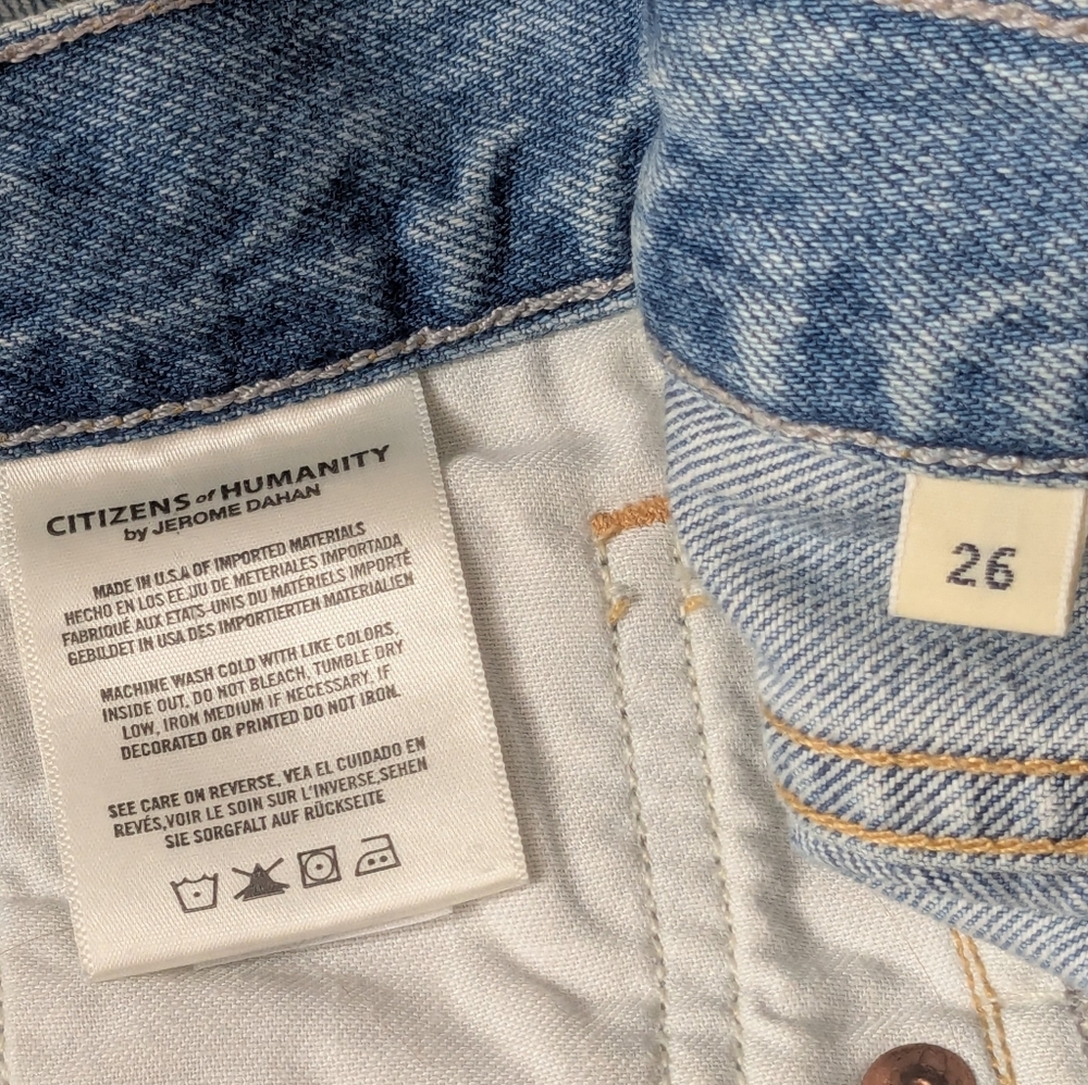 Citizens of Humanity Emma High Rise Wide Leg Crop Jeans Stax Wash Sz 26 - Picture 9 of 14